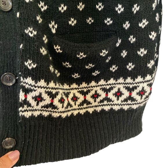 Polo Ralph Lauren Fair Isle Cotton Cashmere Snowflake Cardigan Sweater Large - Picture 8 of 14